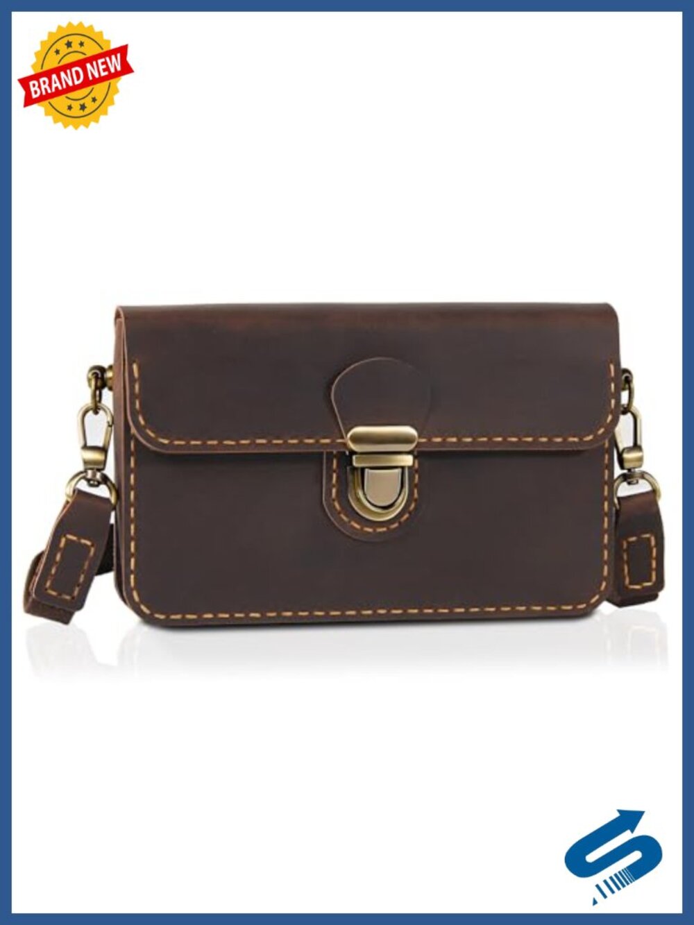 Genuine Leather 3-in-1 Convertible Crossbody Bag Phone Wallet Wristlet